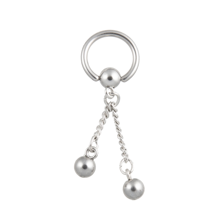piercingring-klemmkugelring-2 ketten-mit kugel